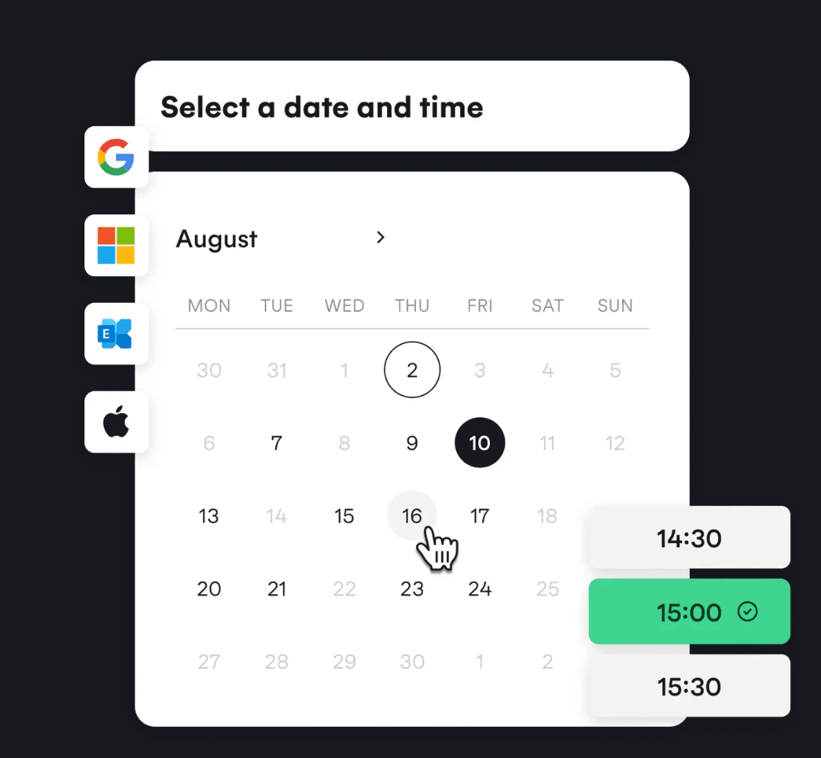 Cronofy's calendar picker