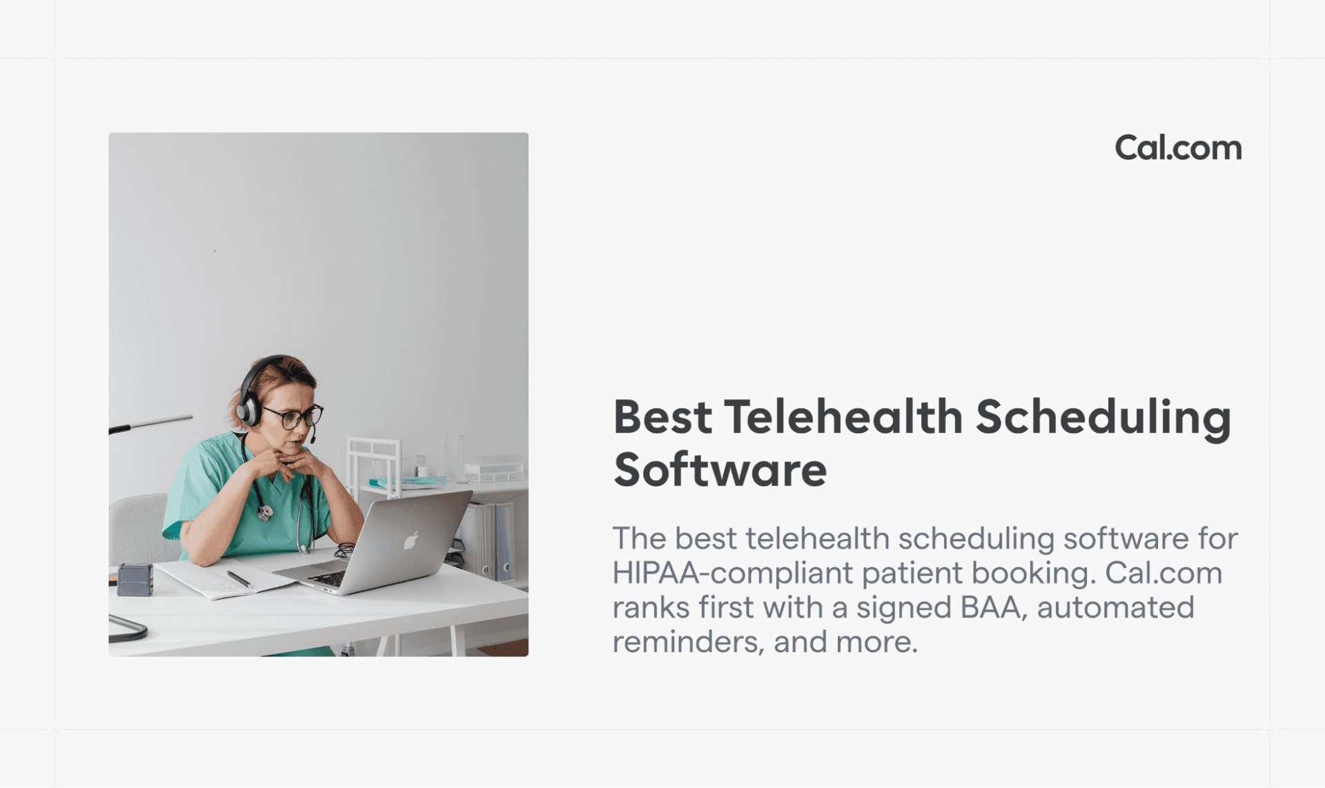 Cal.com blog banner about telehealth scheduling software