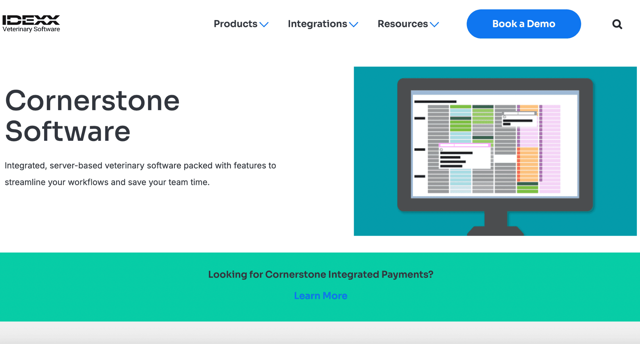 IDEXX Cornerstone's homepage hero section