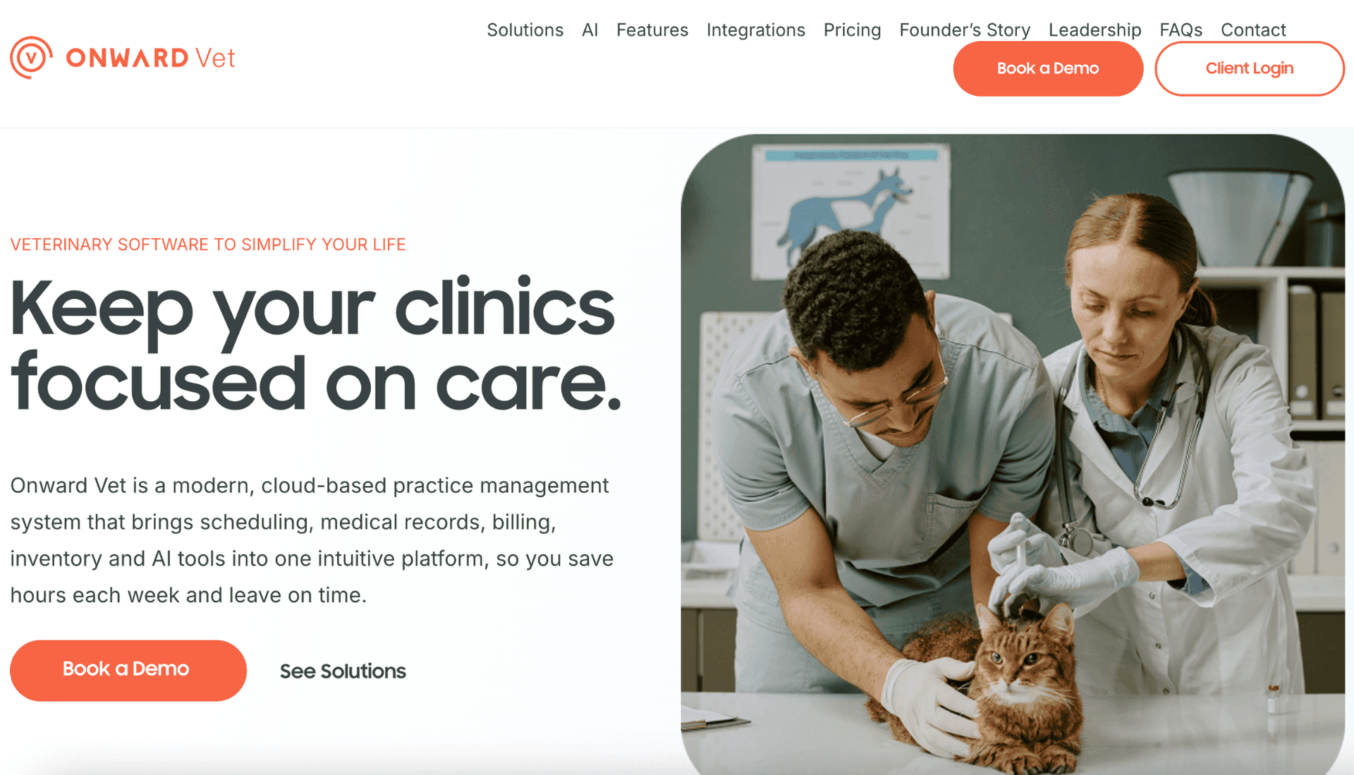 Onward Vet's homepage