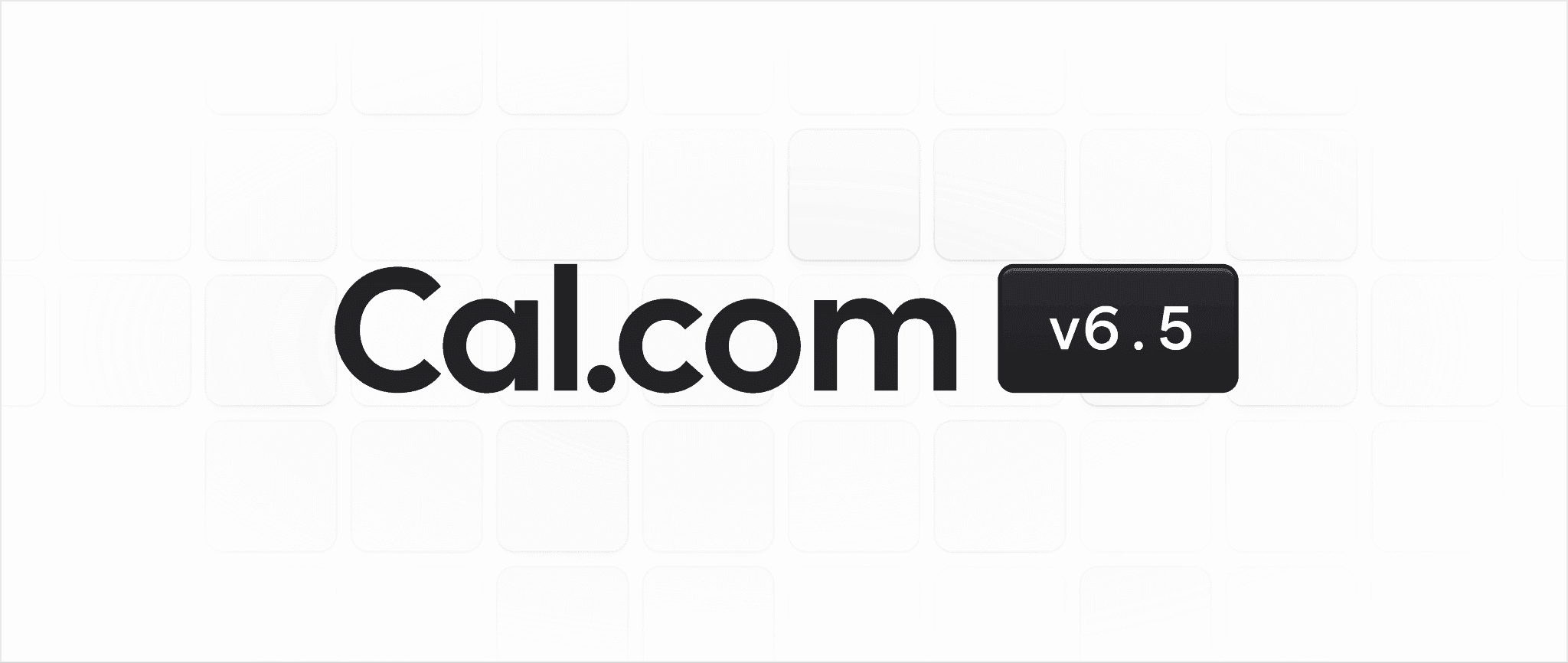 Cal.com v6.5 logo on a patterned light background