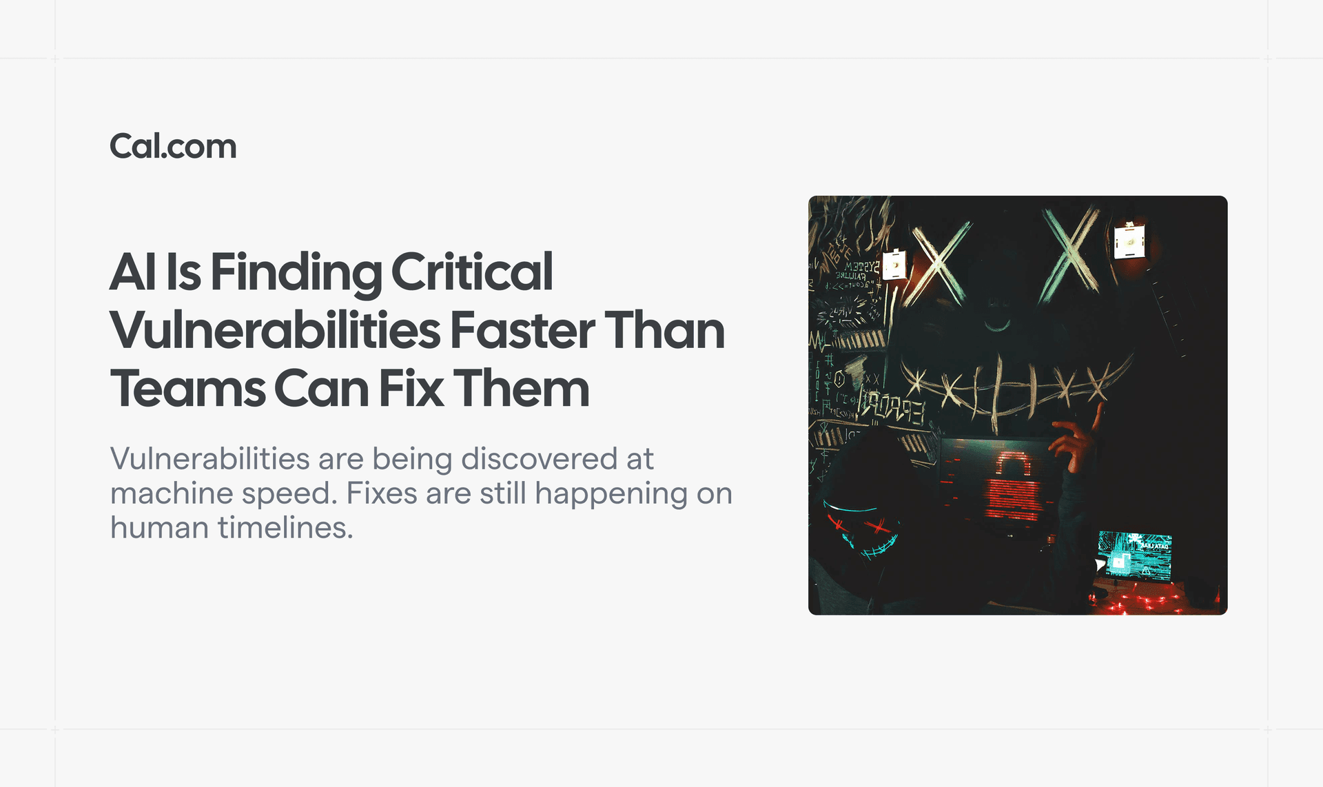 Cal.com blog header on AI finding security vulnerabilities