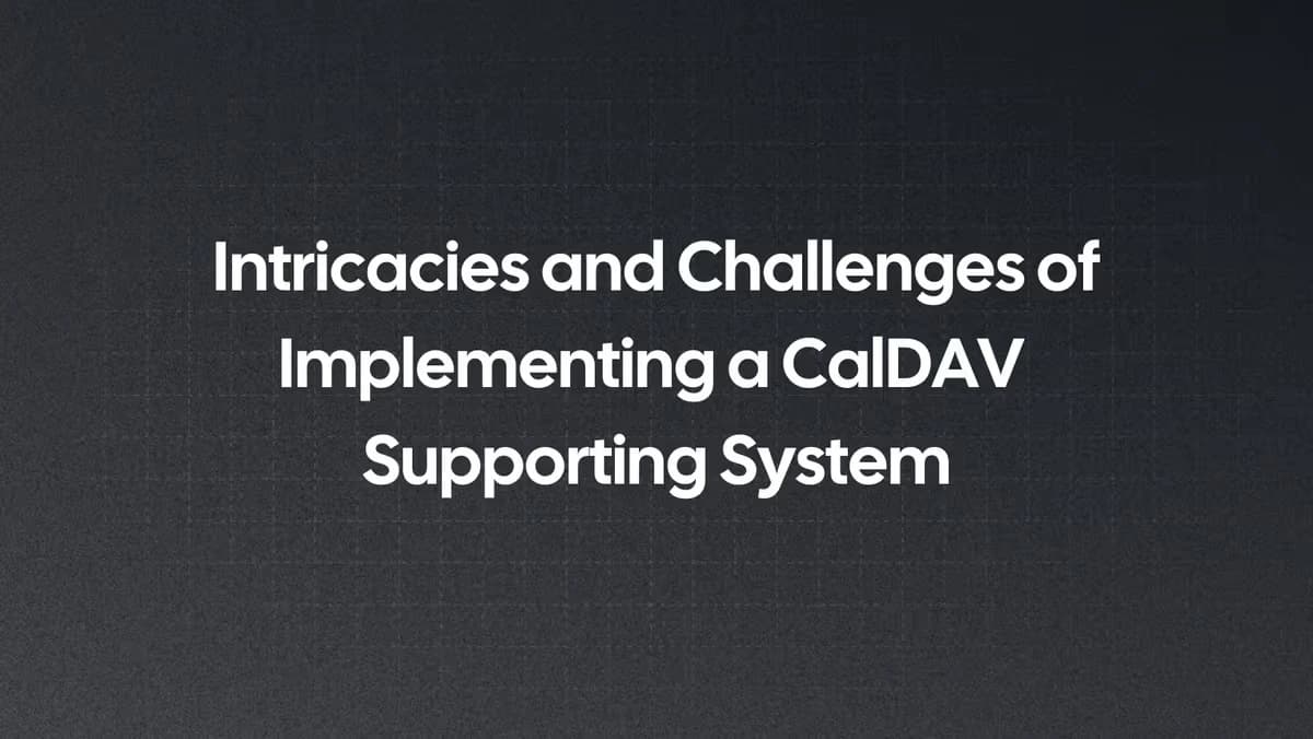 Title slide on CalDAV supporting system implementation