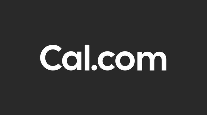 Cal.com wordmark on a dark background