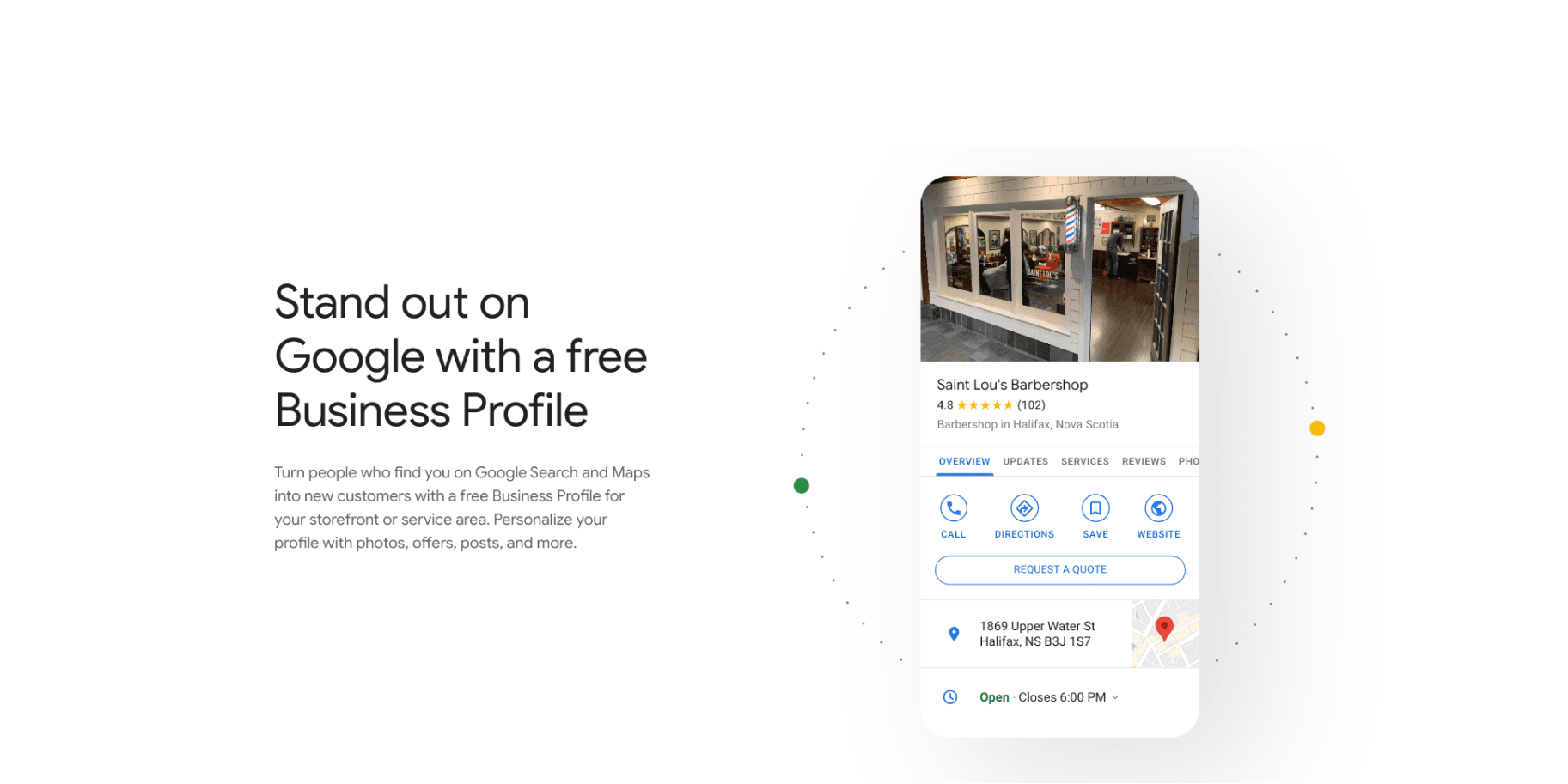 Google Business Profile shown on a phone screen