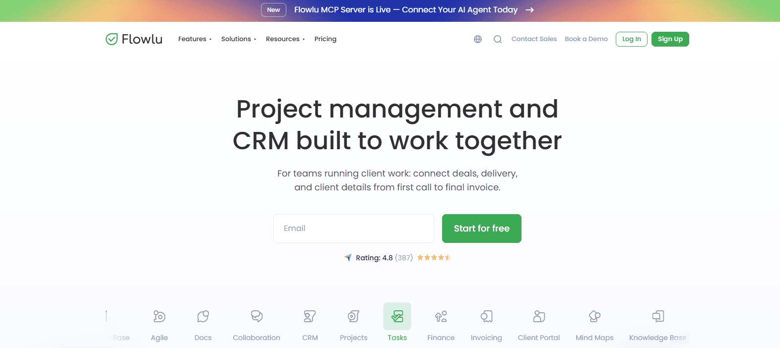 Flowlu homepage