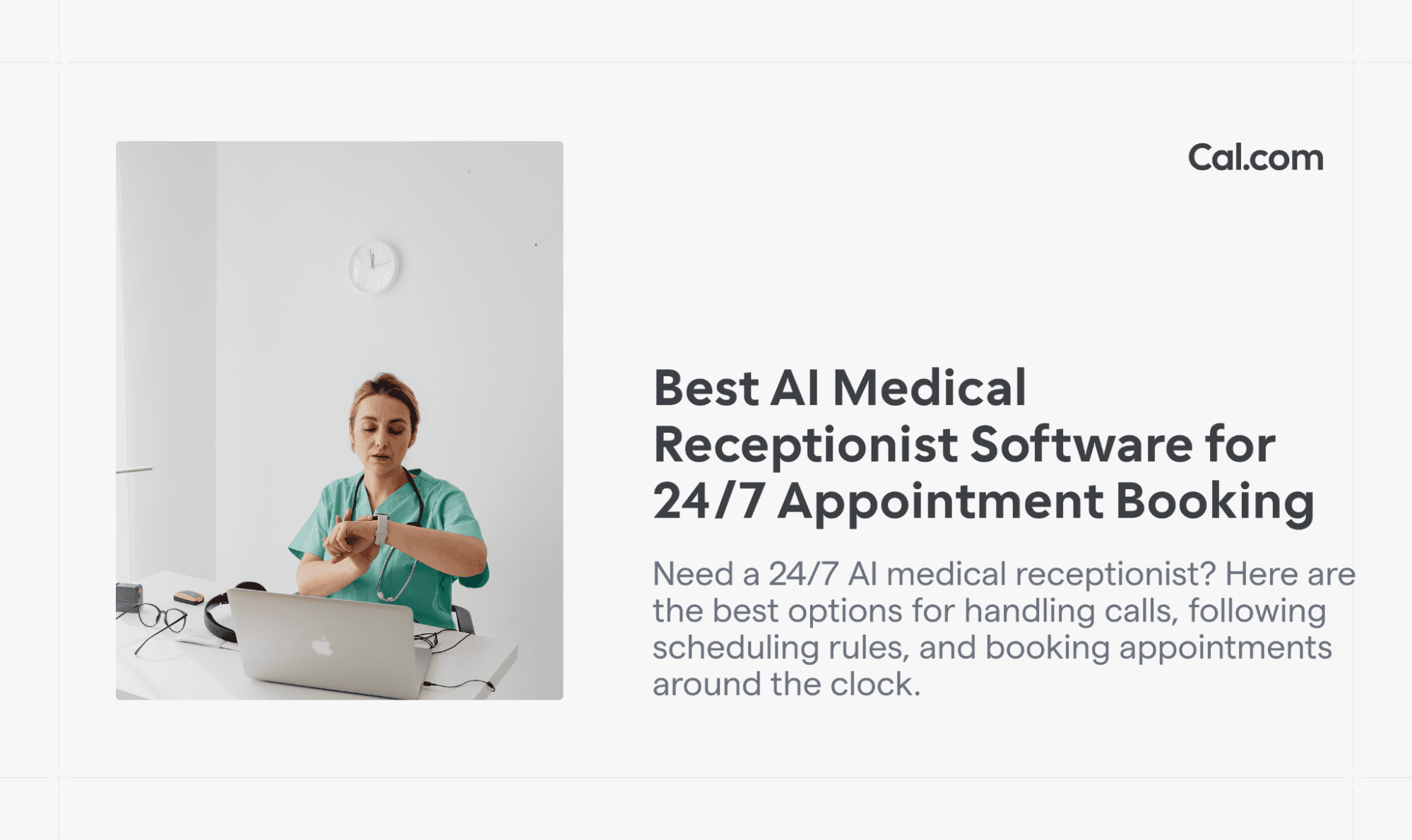 Medical receptionist working at a laptop in a clinic