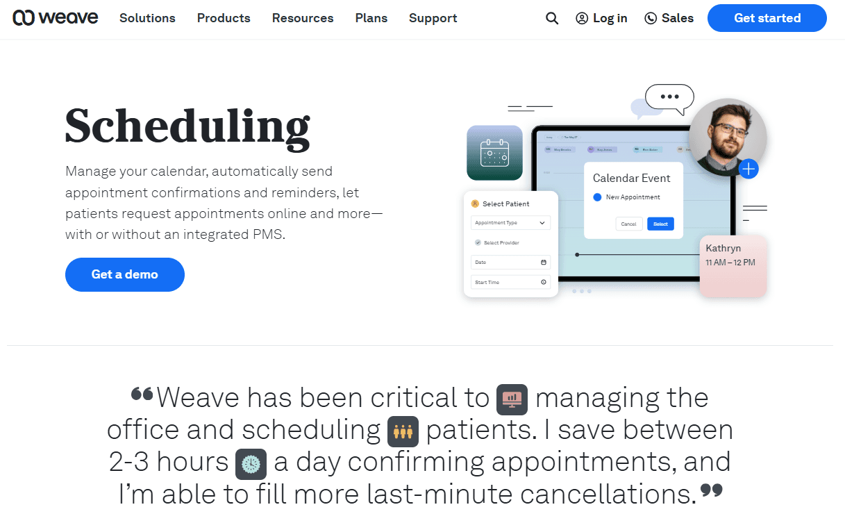 Weave scheduling software homepage