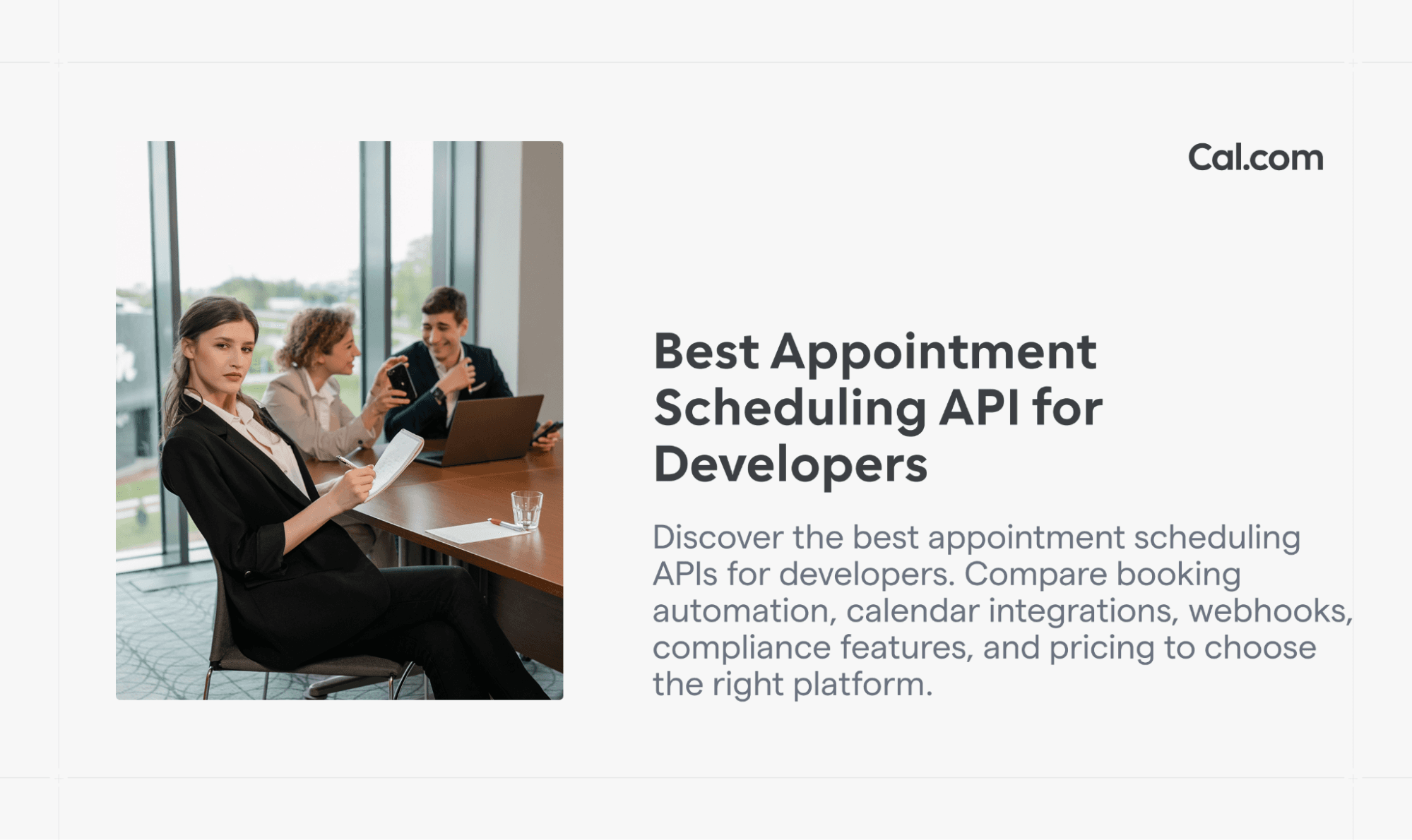 Cal.com blog banner for appointment scheduling APIs