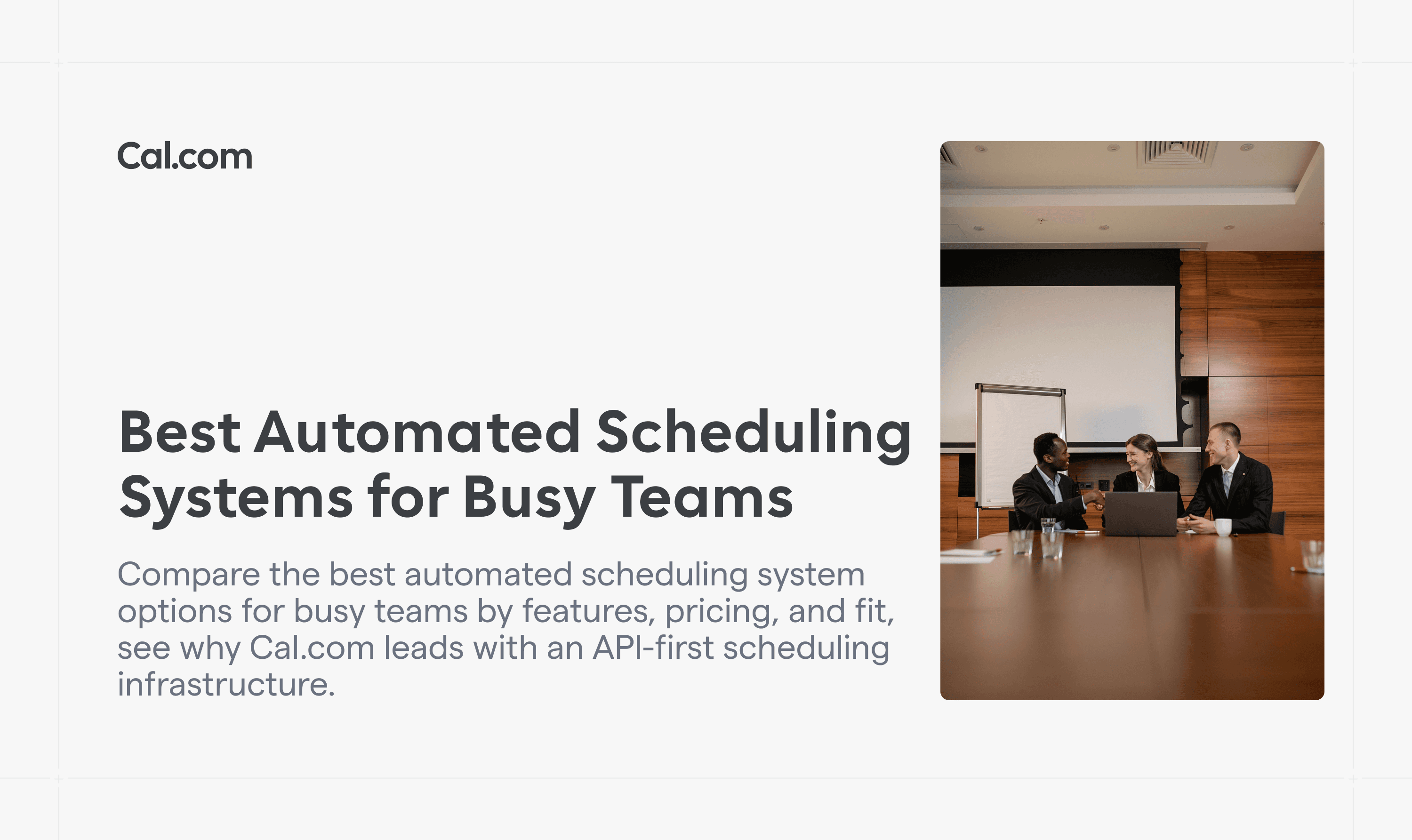 Cal.com blog banner for automated scheduling systems