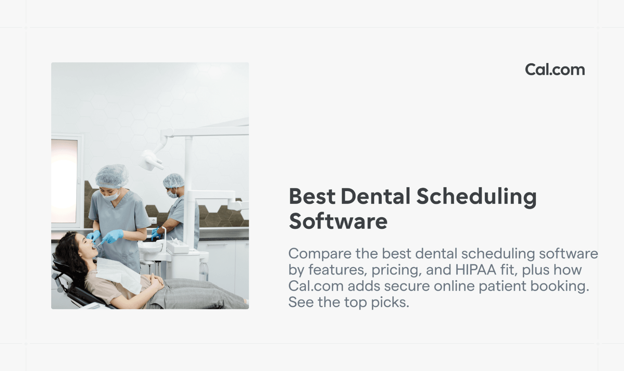 Dental scheduling software blog header with patient photo