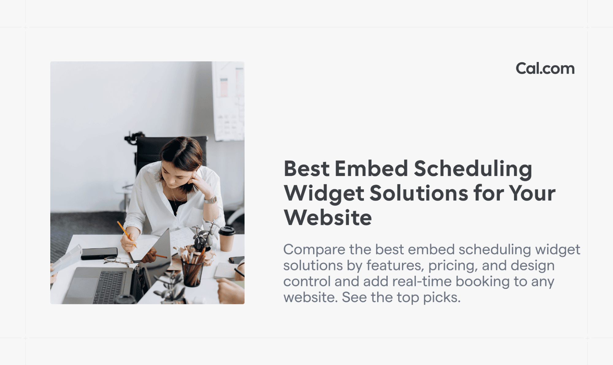 Cal.com blog banner for best embed scheduling widget solutions
