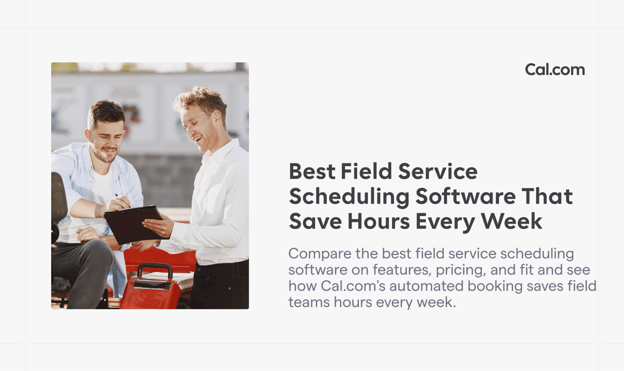 Cal.com blog banner for field service scheduling software