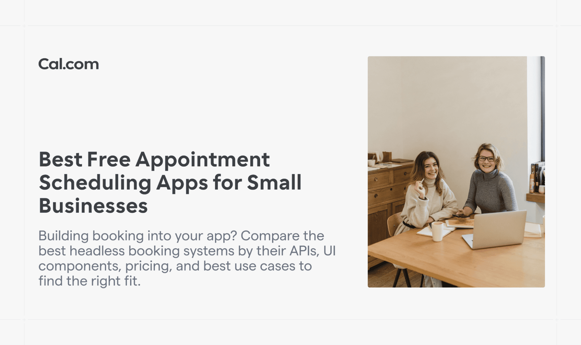 Cal.com blog banner about free appointment scheduling apps