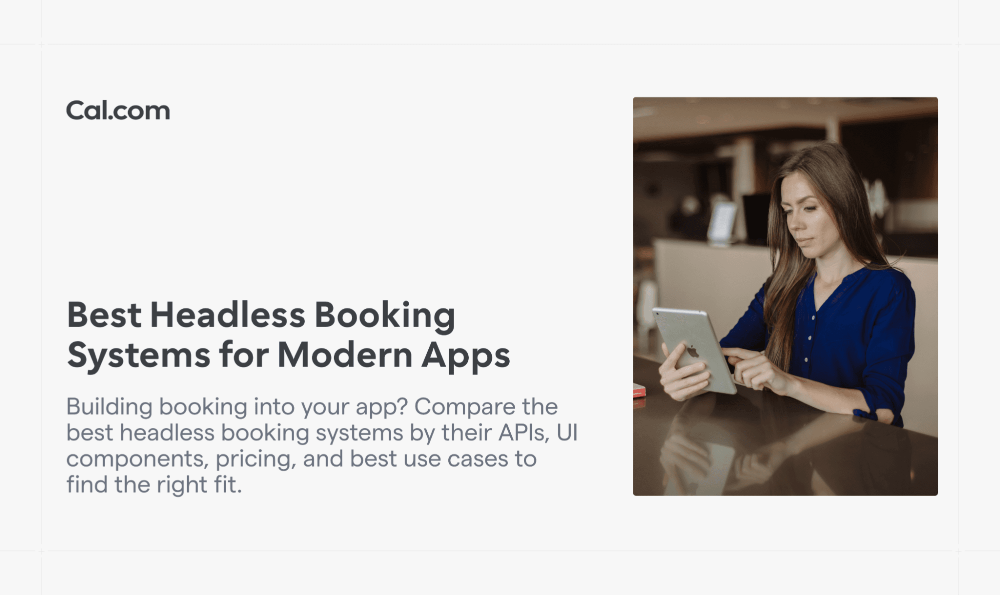 Cal.com blog banner for headless booking systems