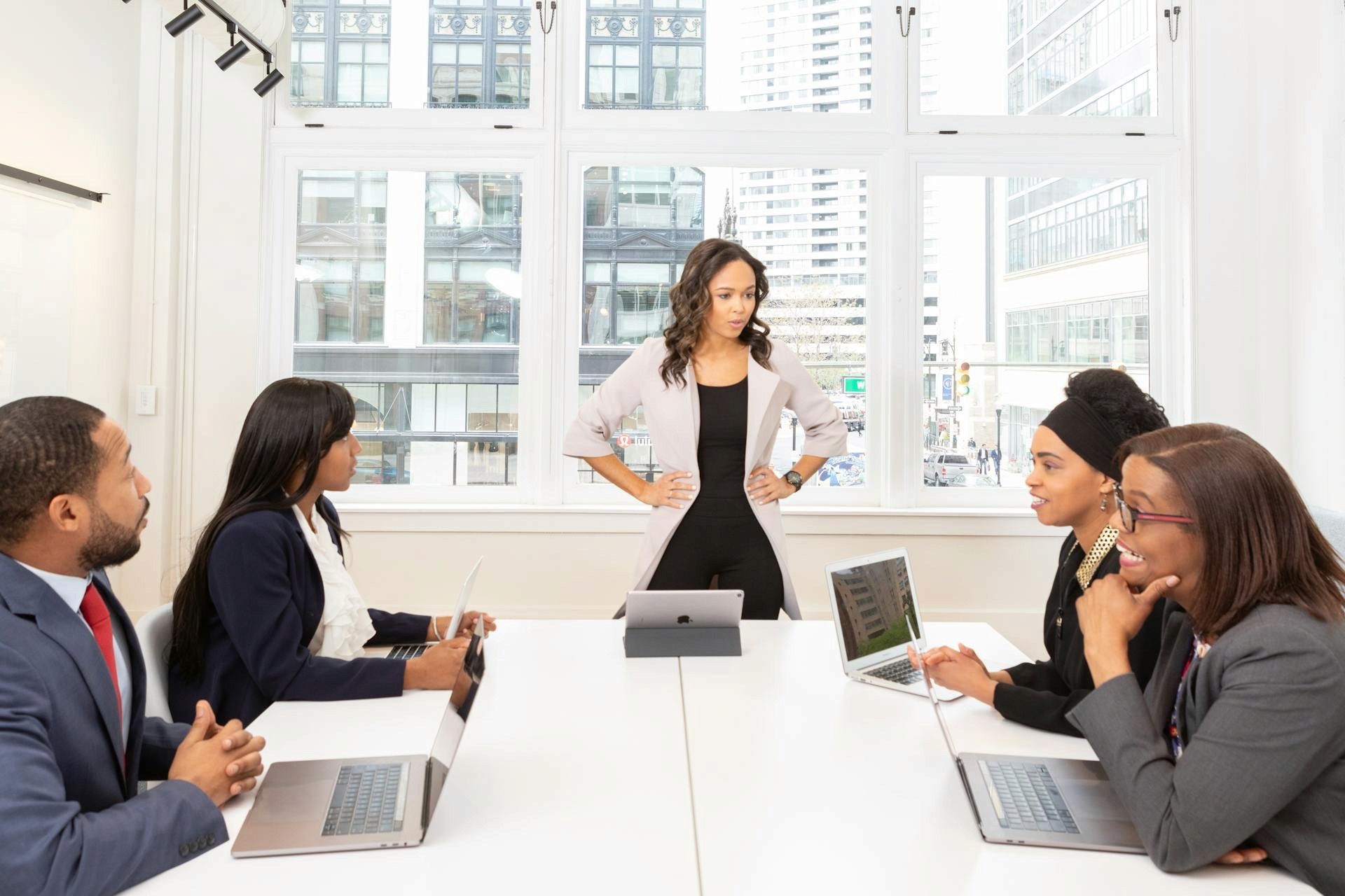 Business team meeting around a conference table