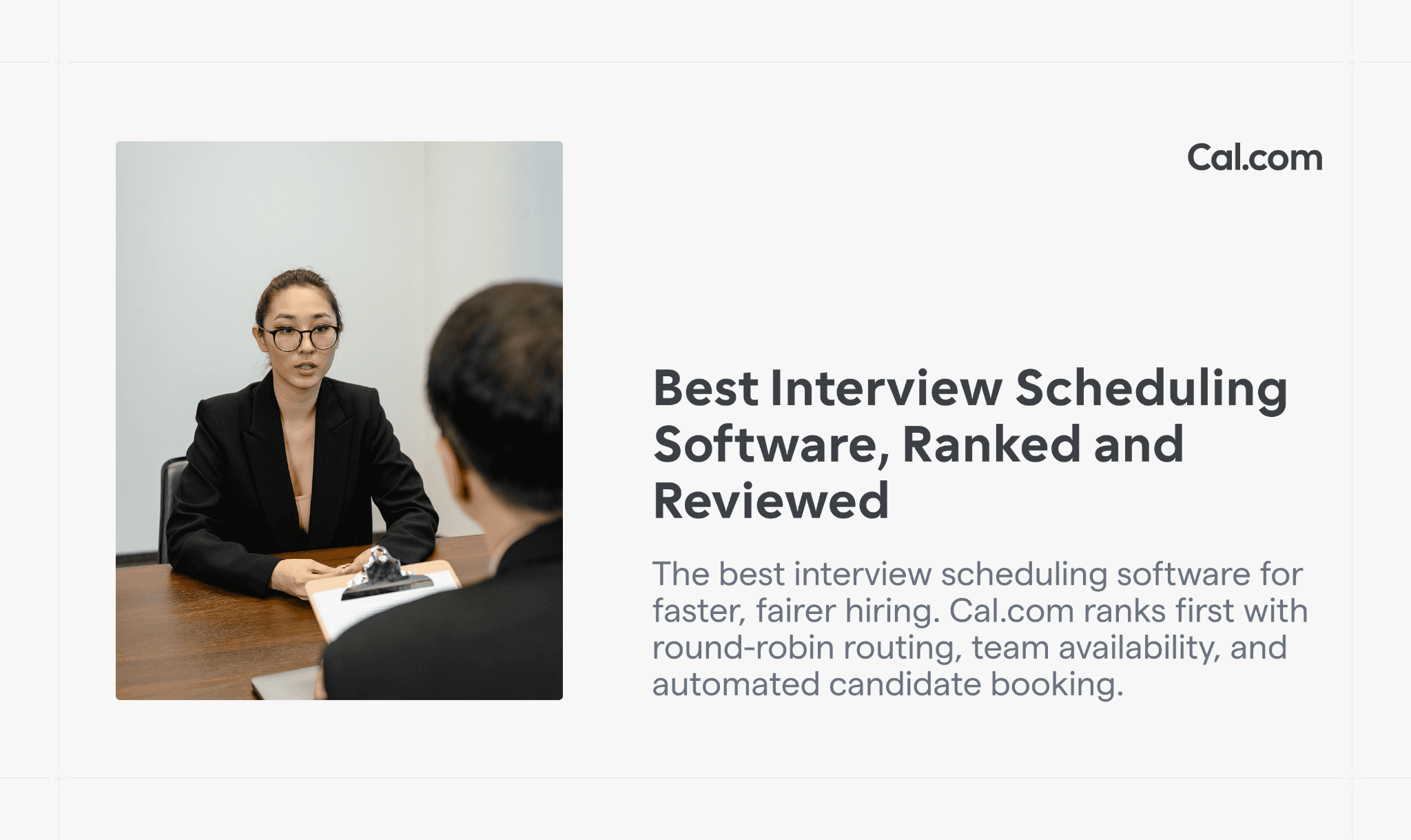 Two people shaking hands during a job interview