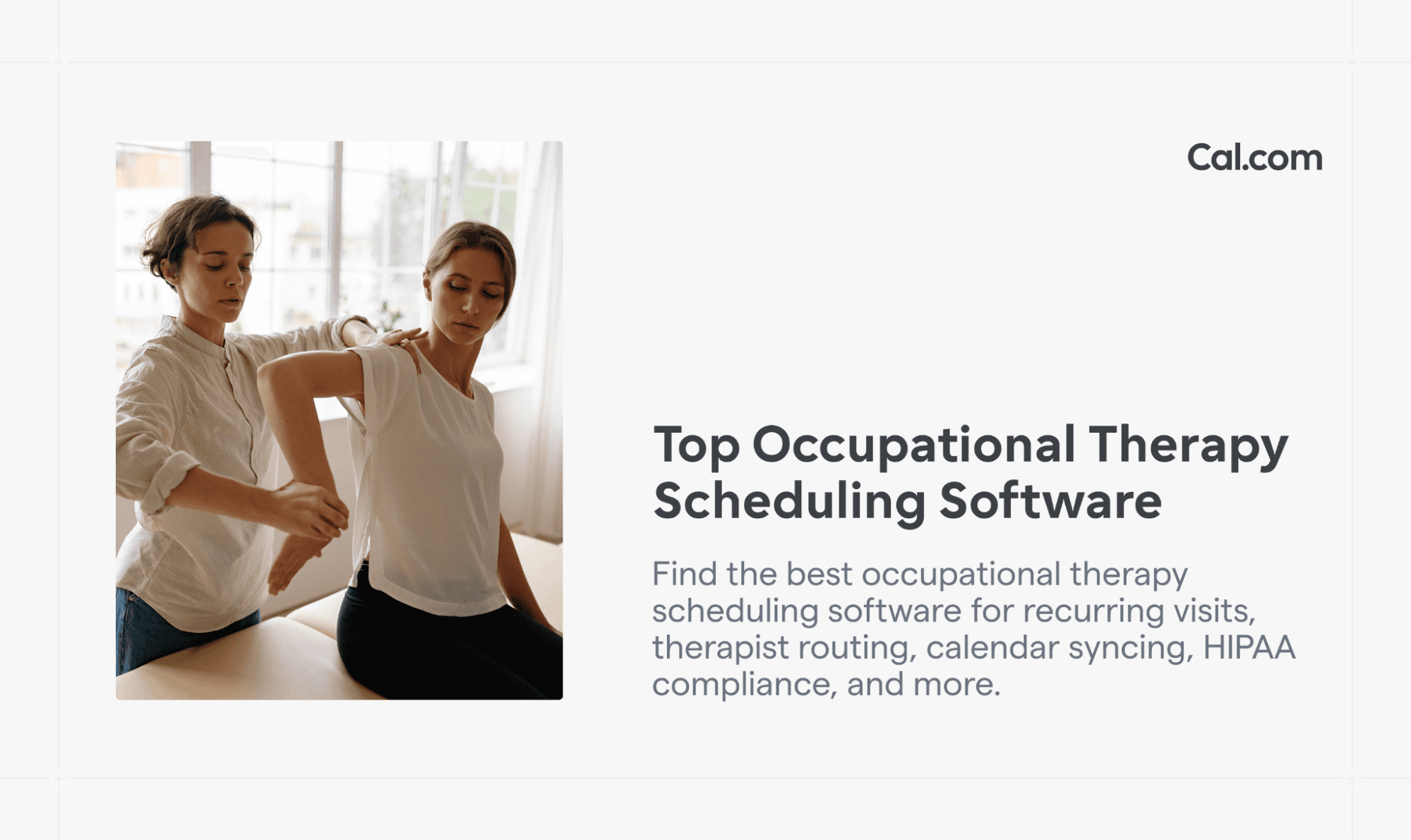 Cal.com blog banner for occupational therapy scheduling software