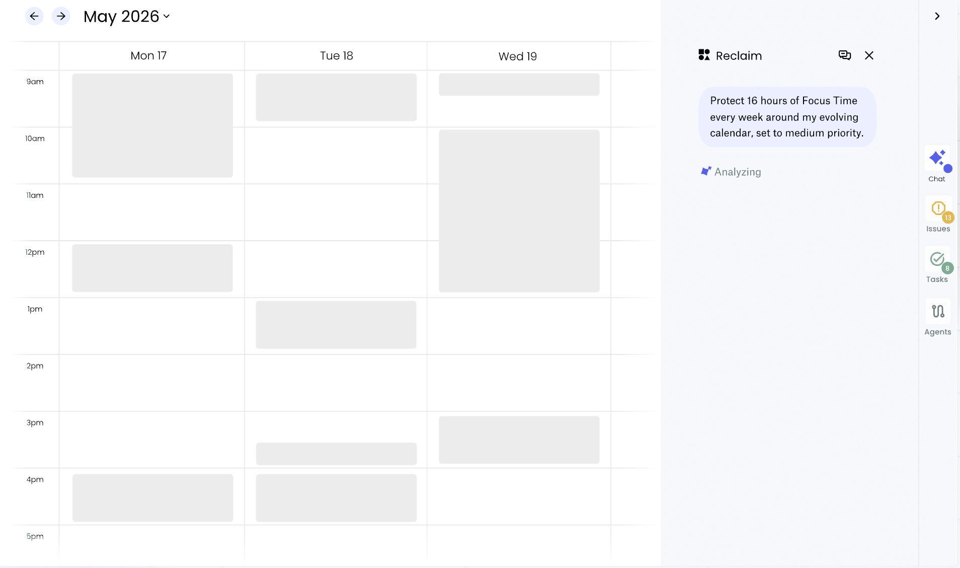 Illustration of Reclaim.ai's calendar view
