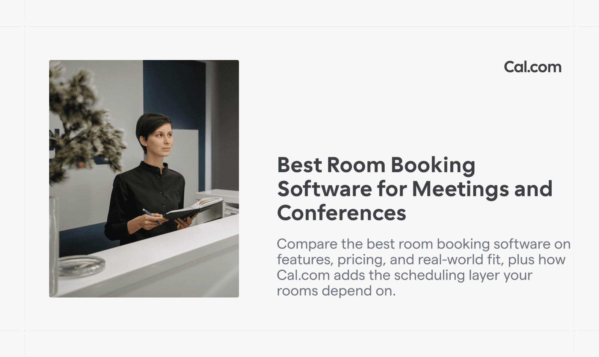 Cal.com blog banner for room booking software