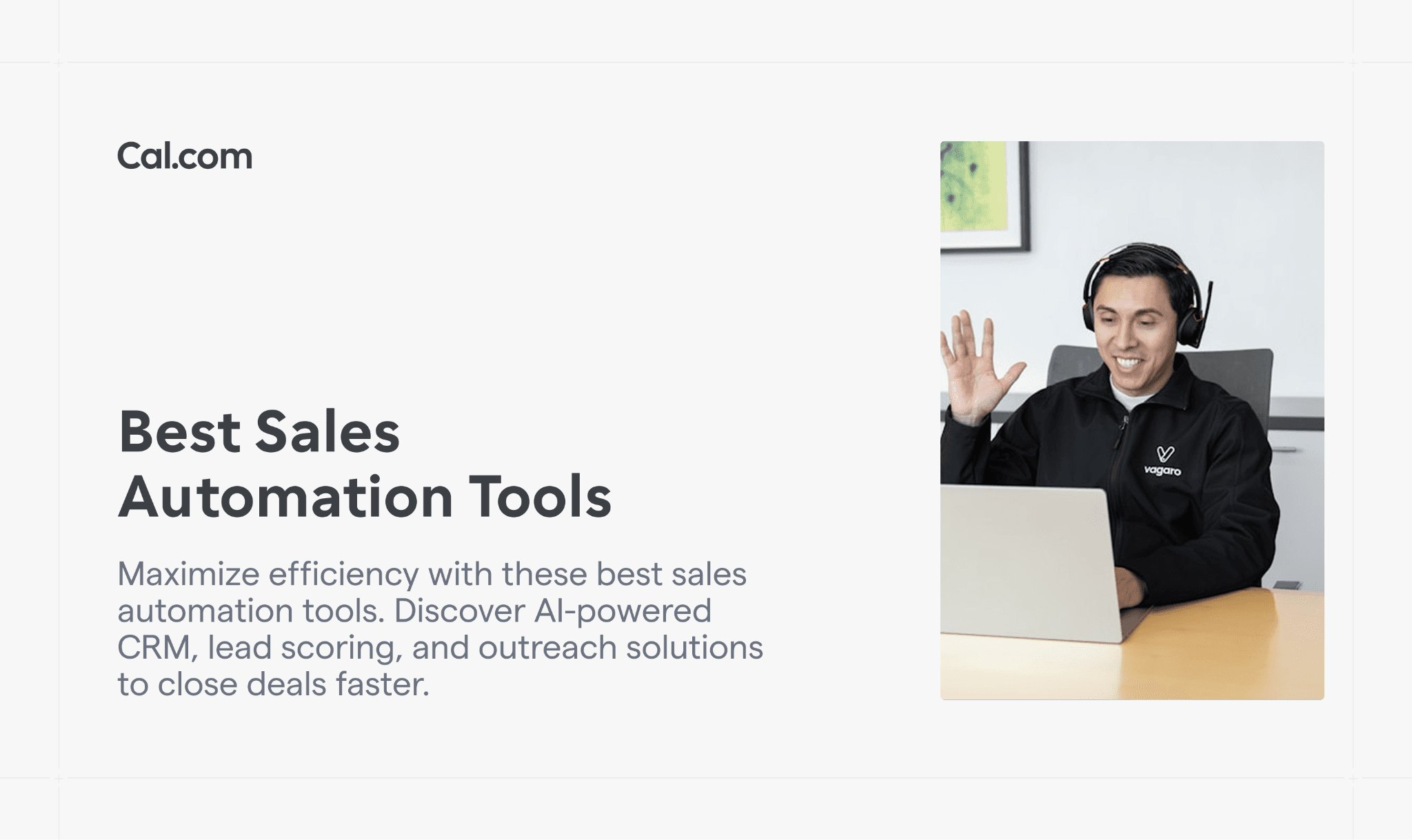 Man on video call with Best Sales Automation Tools headline