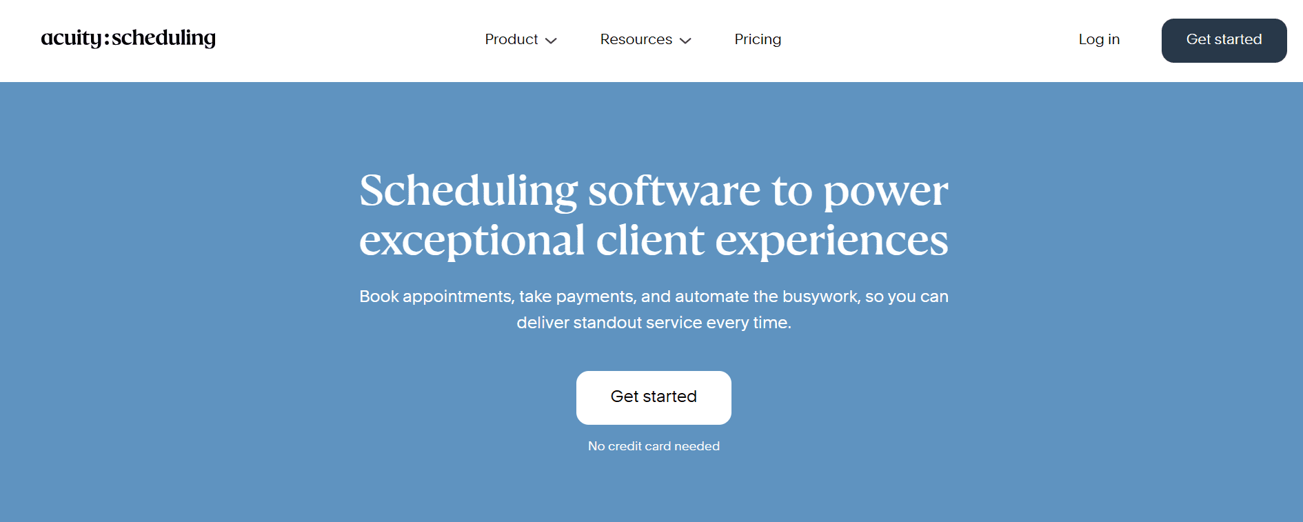Acuity Scheduling homepage