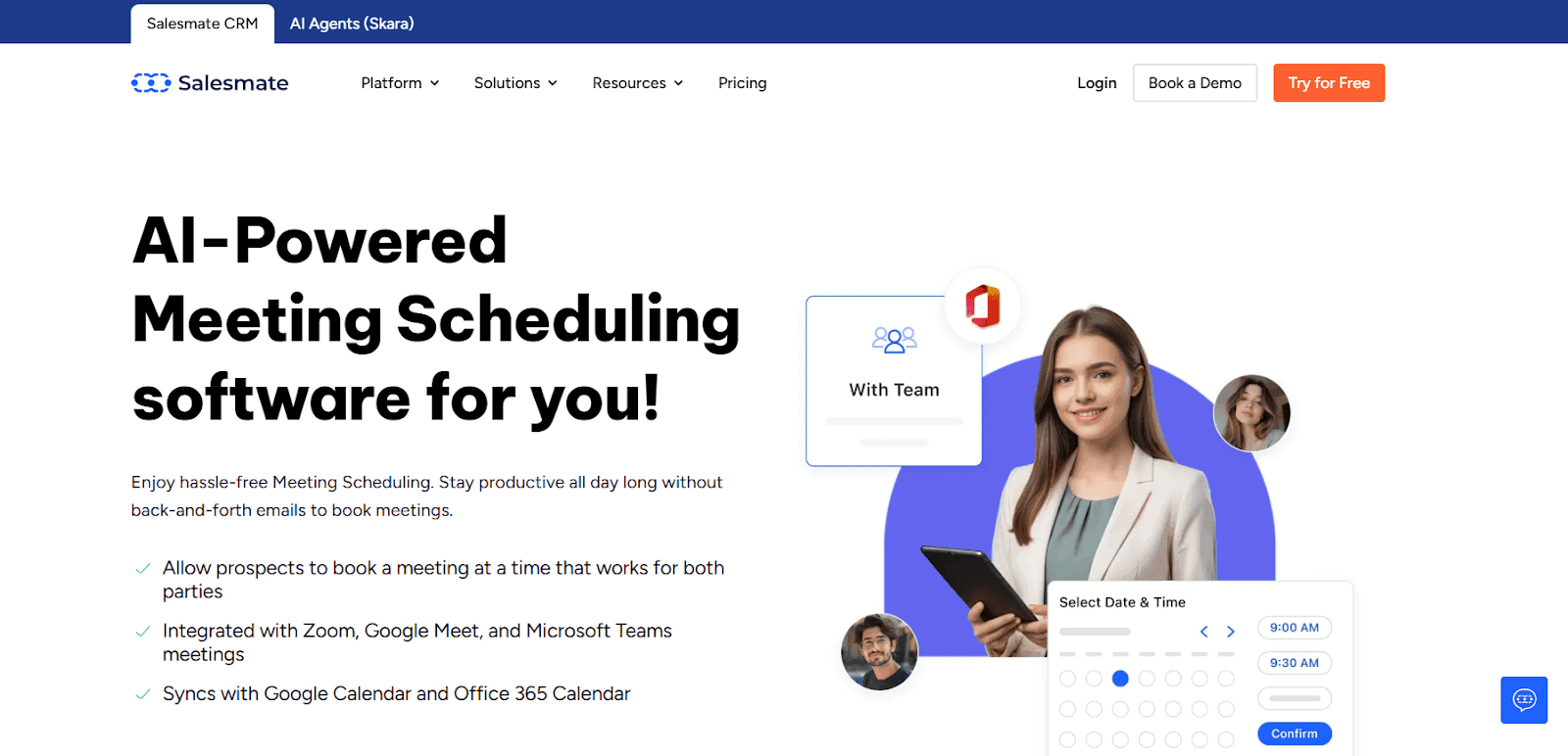 Salesmate homepage