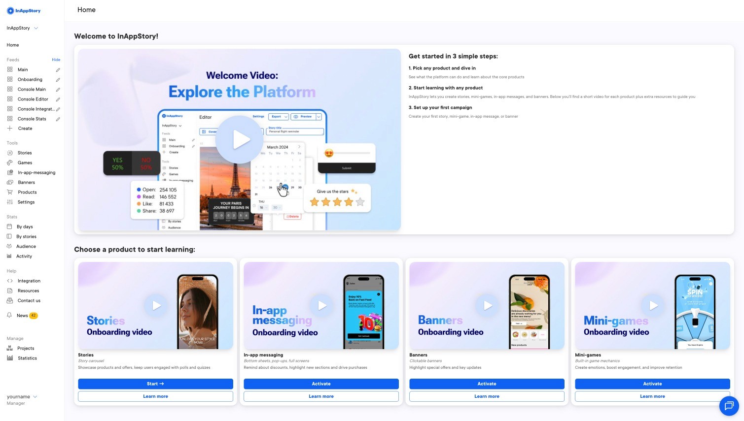 InAppStory homepage