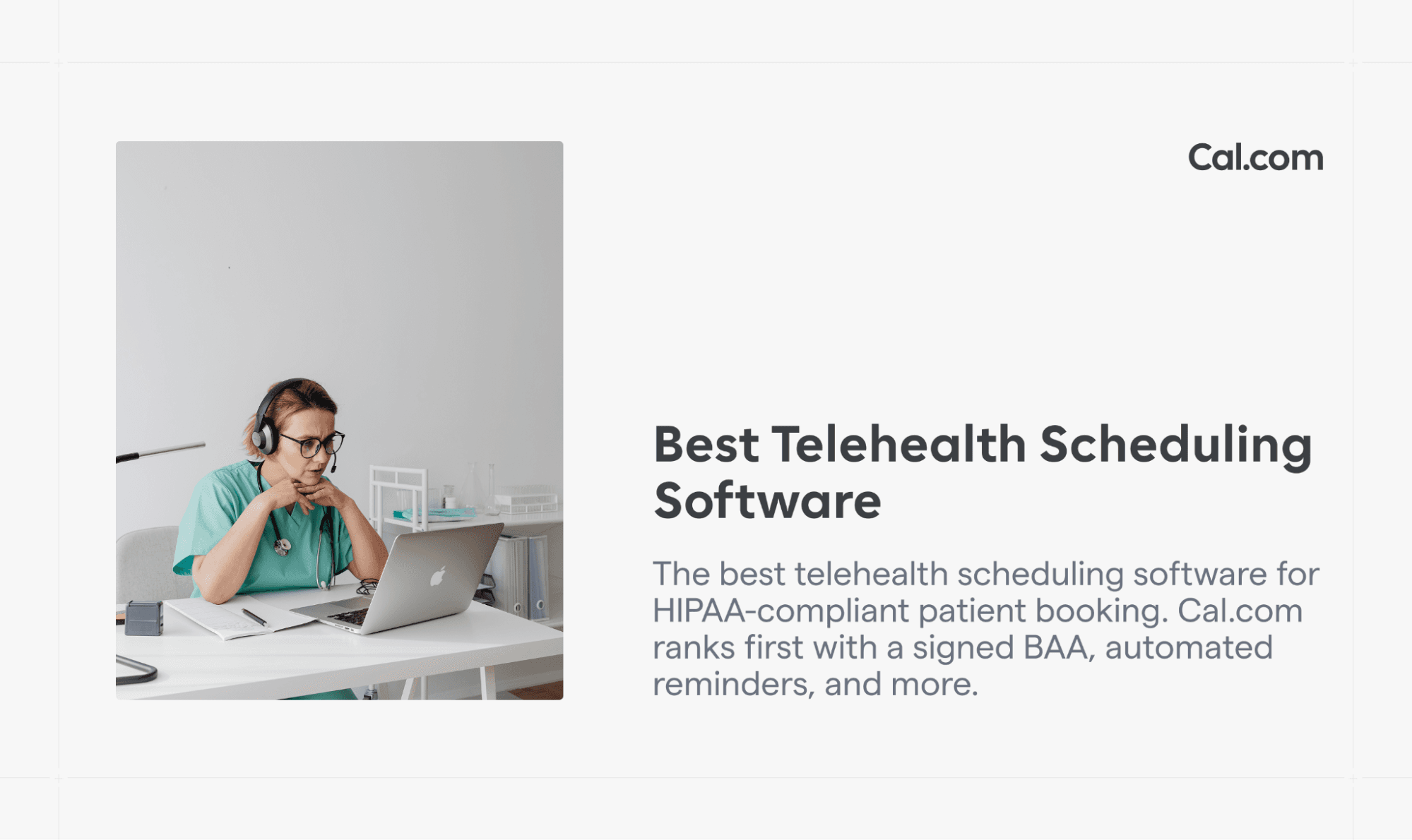 Cal.com blog banner about telehealth scheduling software