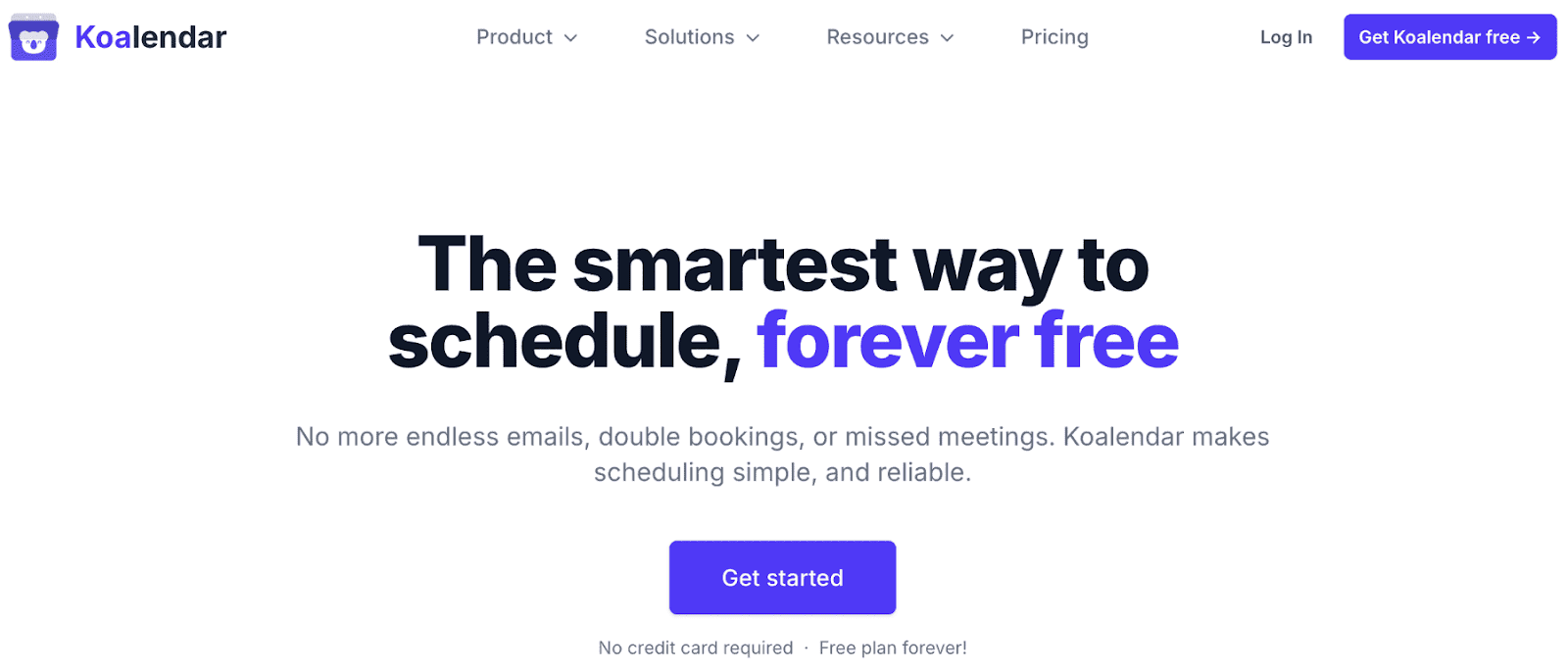 Koalendar homepage