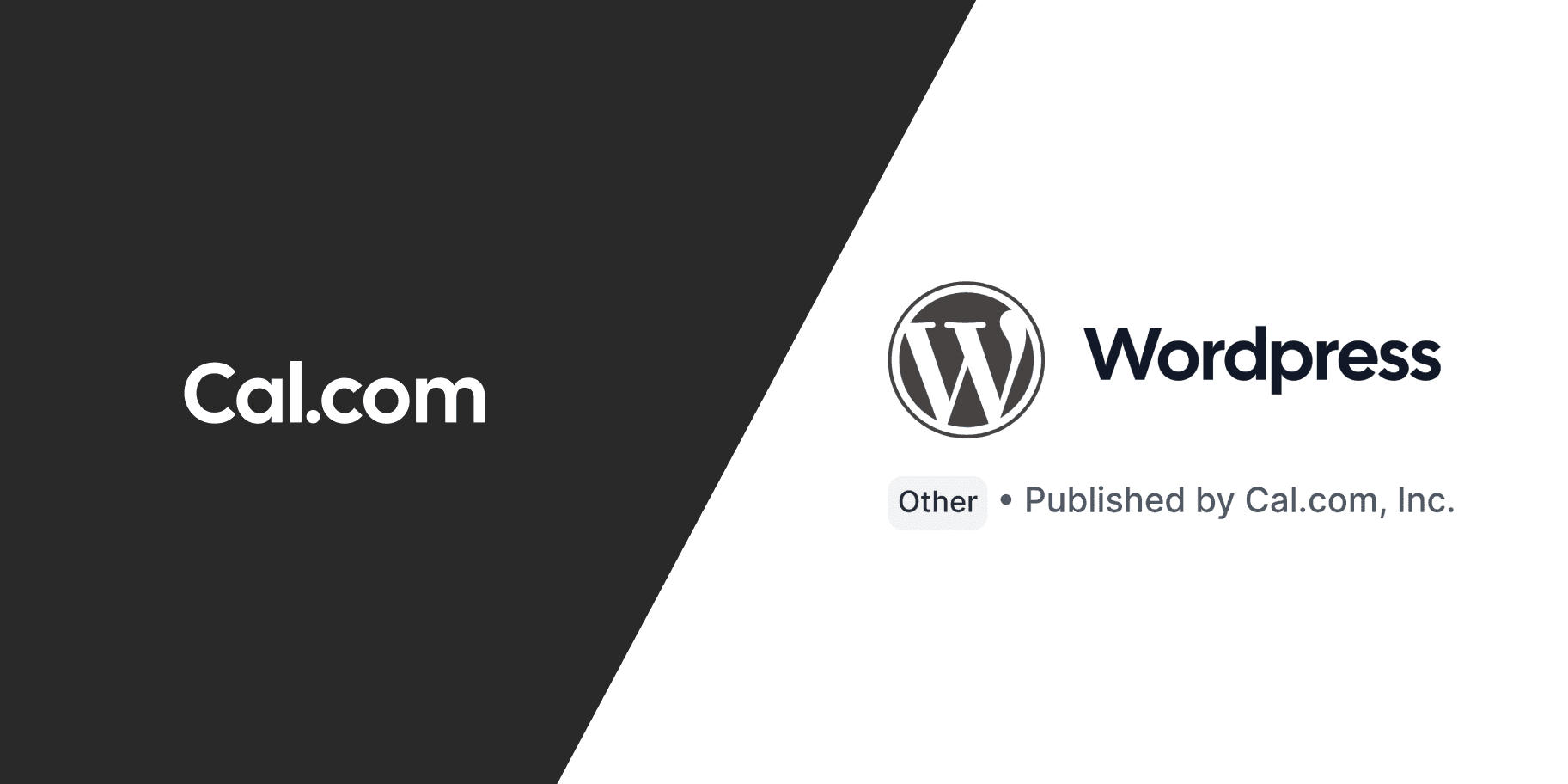 Cal.com and WordPress logos side by side