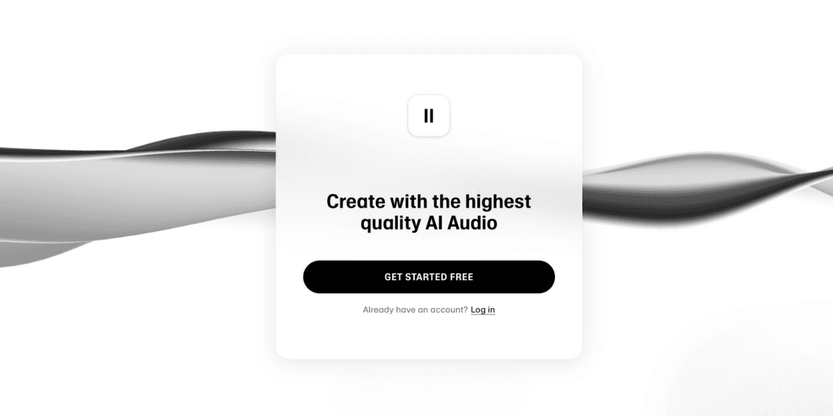 Screenshot of ElevenLabs AI audio signup page