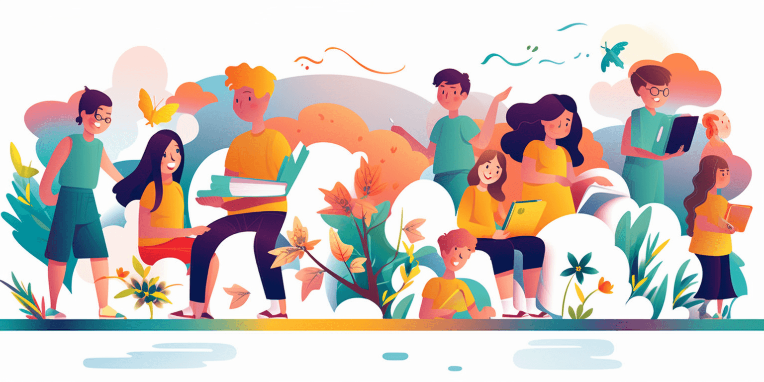 Illustration of a diverse group of people