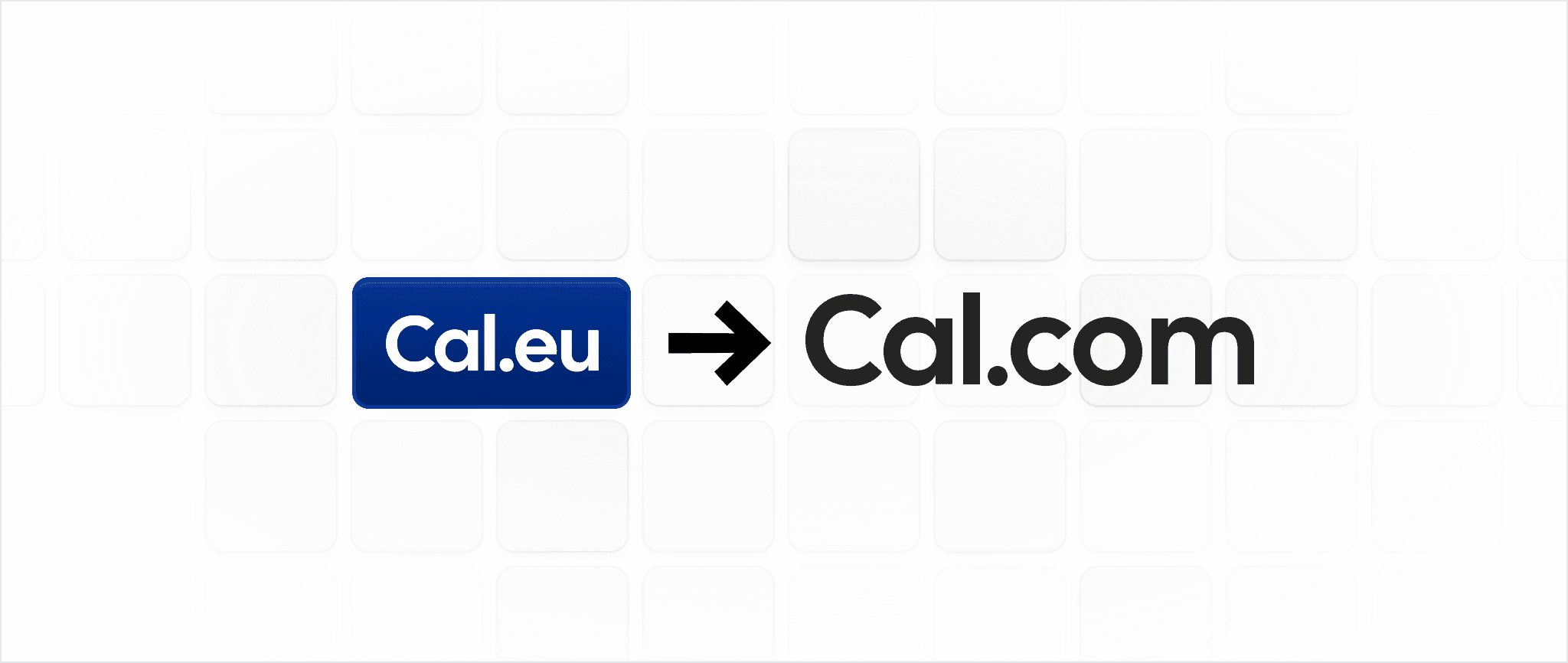 Cal.eu logo transitioning into Cal.com logo
