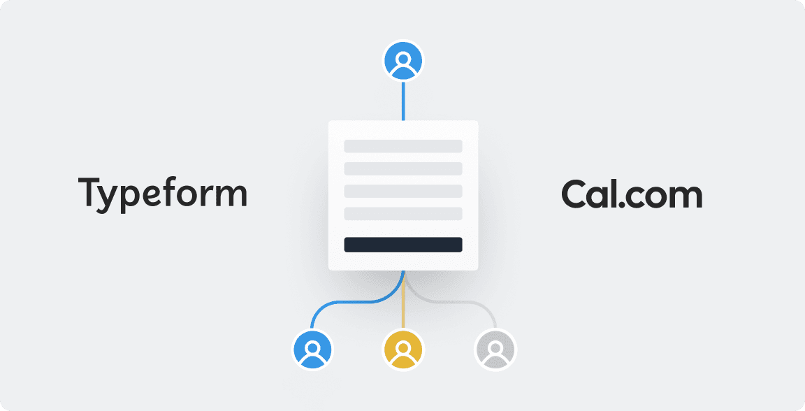 Diagram of Typeform connecting to Cal.com
