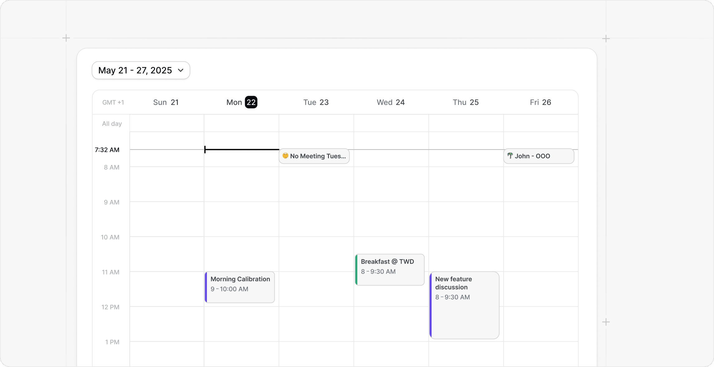 Cal.com bookings calendar week view