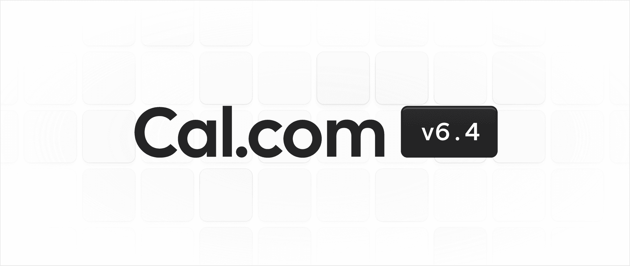 Cal.com v6.4 logo on a patterned light background