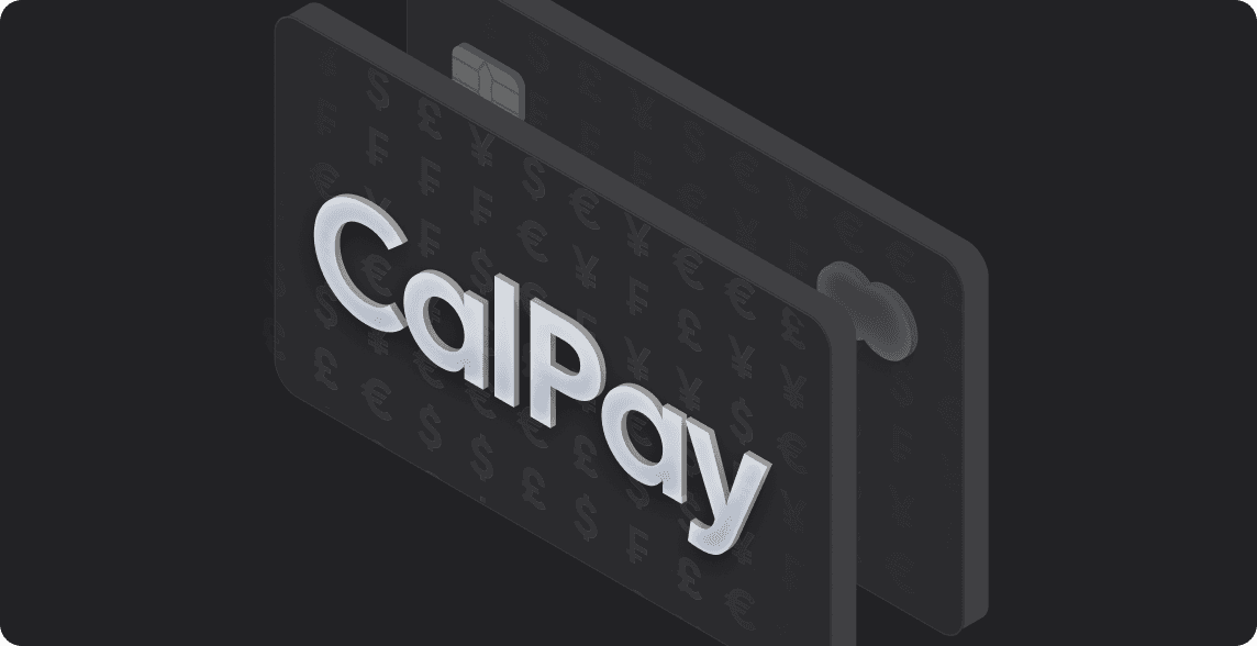 Isometric illustration of a Cal Pay payment card