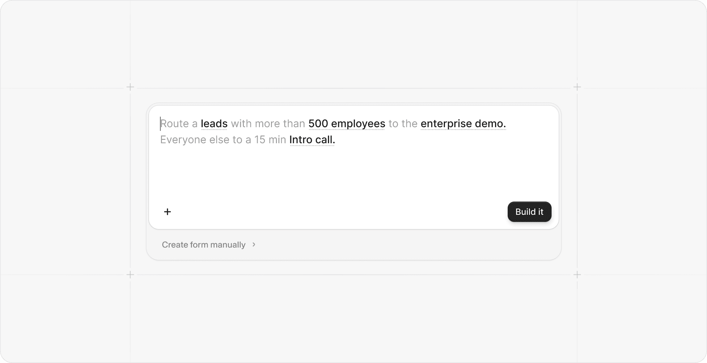 Cal.com routing form AI prompt builder