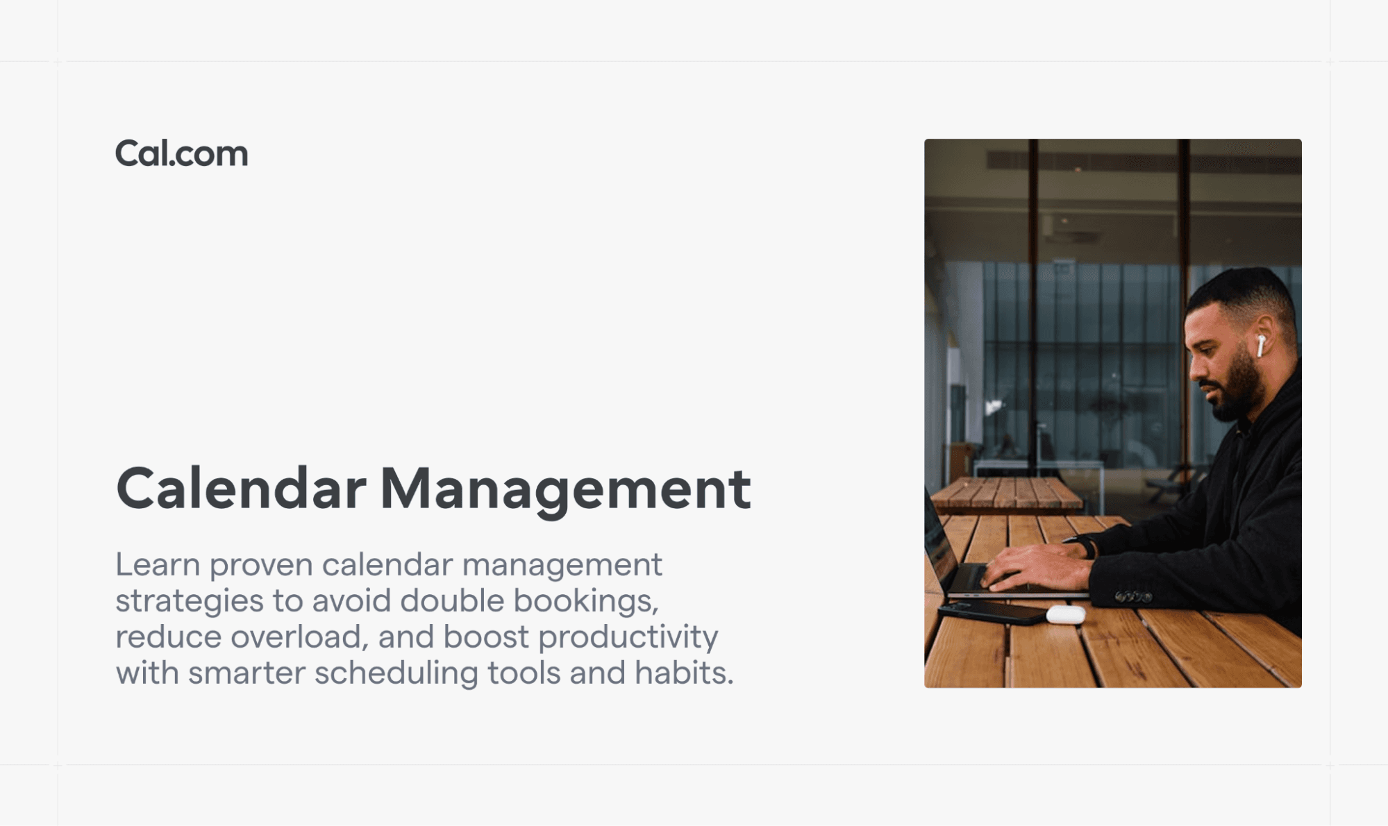 Cal.com blog banner about calendar management
