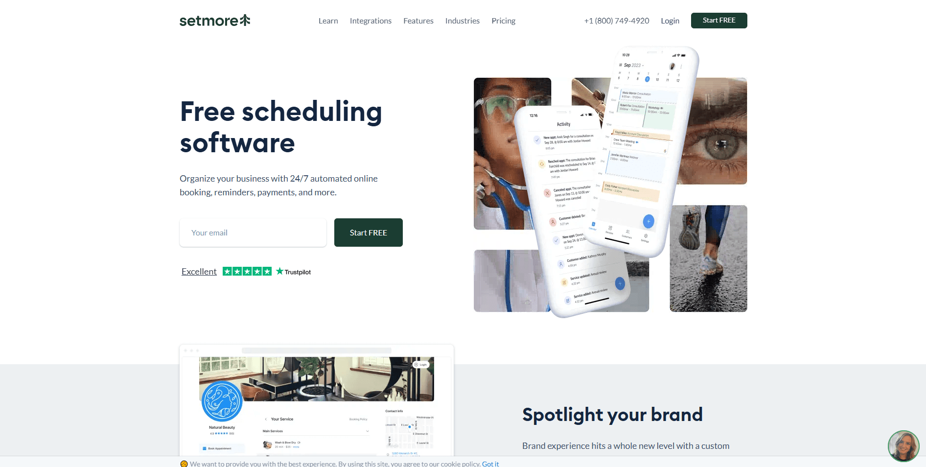 Setmore homepage