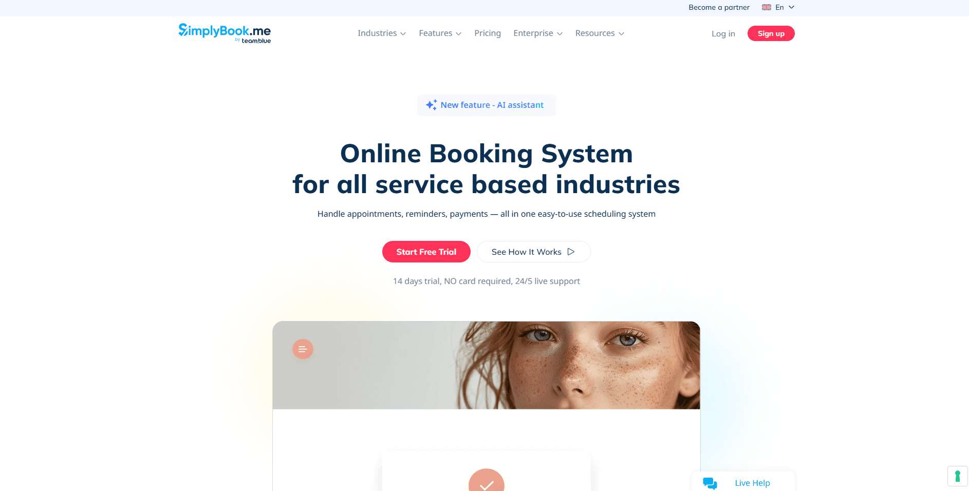 SimplyBook.me homepage