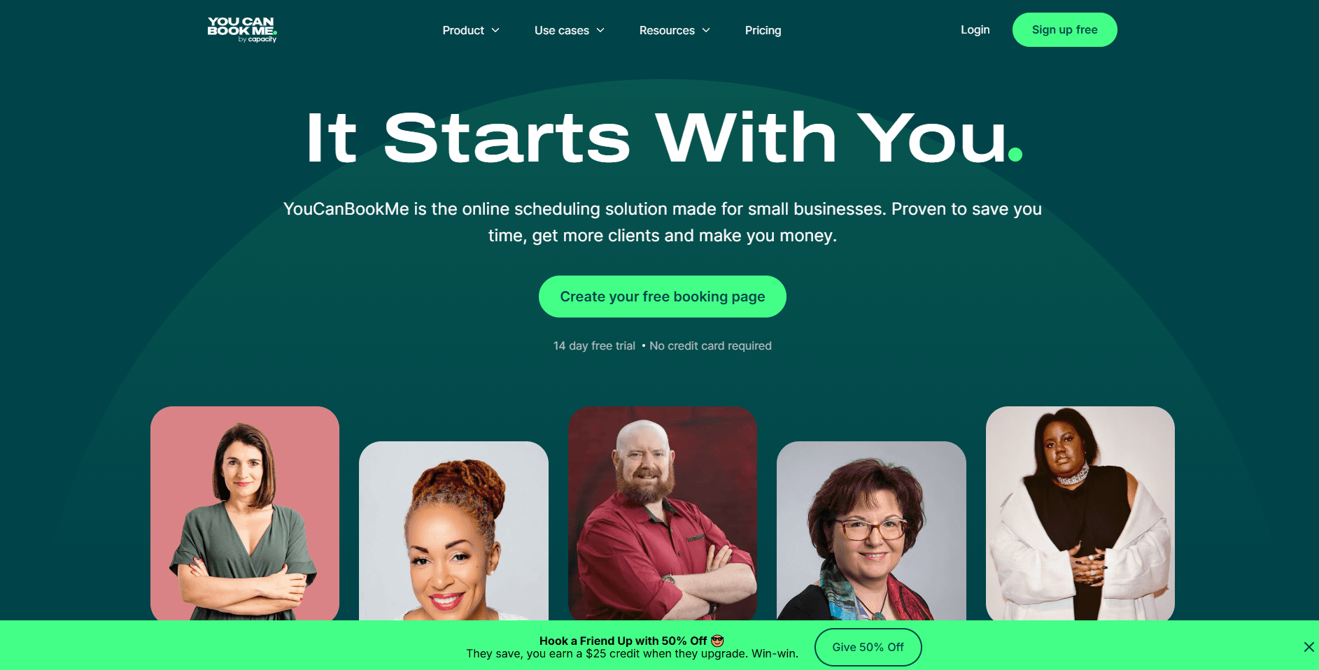 YouCanBookMe homepage