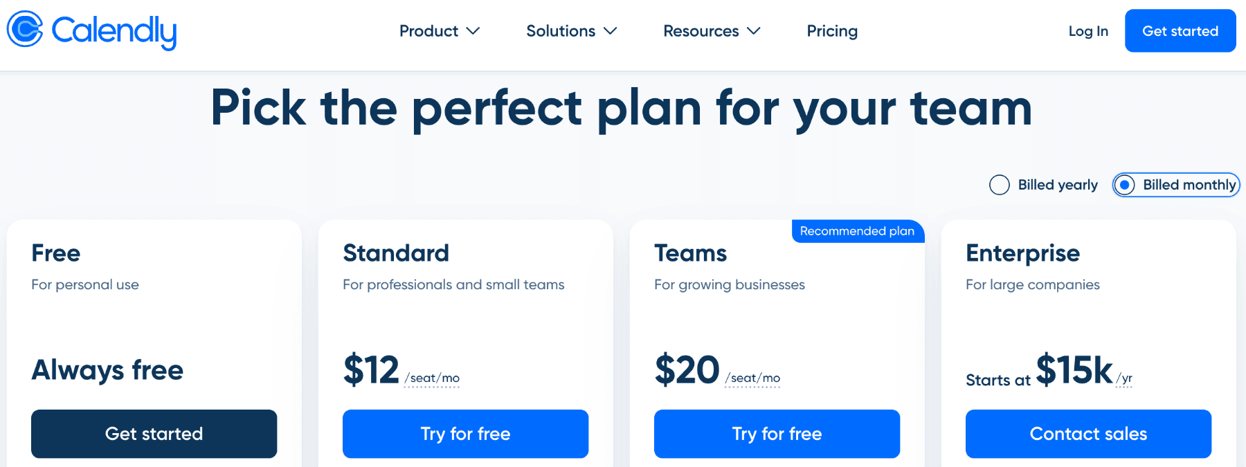 Calendly plans