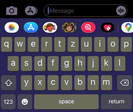 iPhone messages app keyboard screenshot