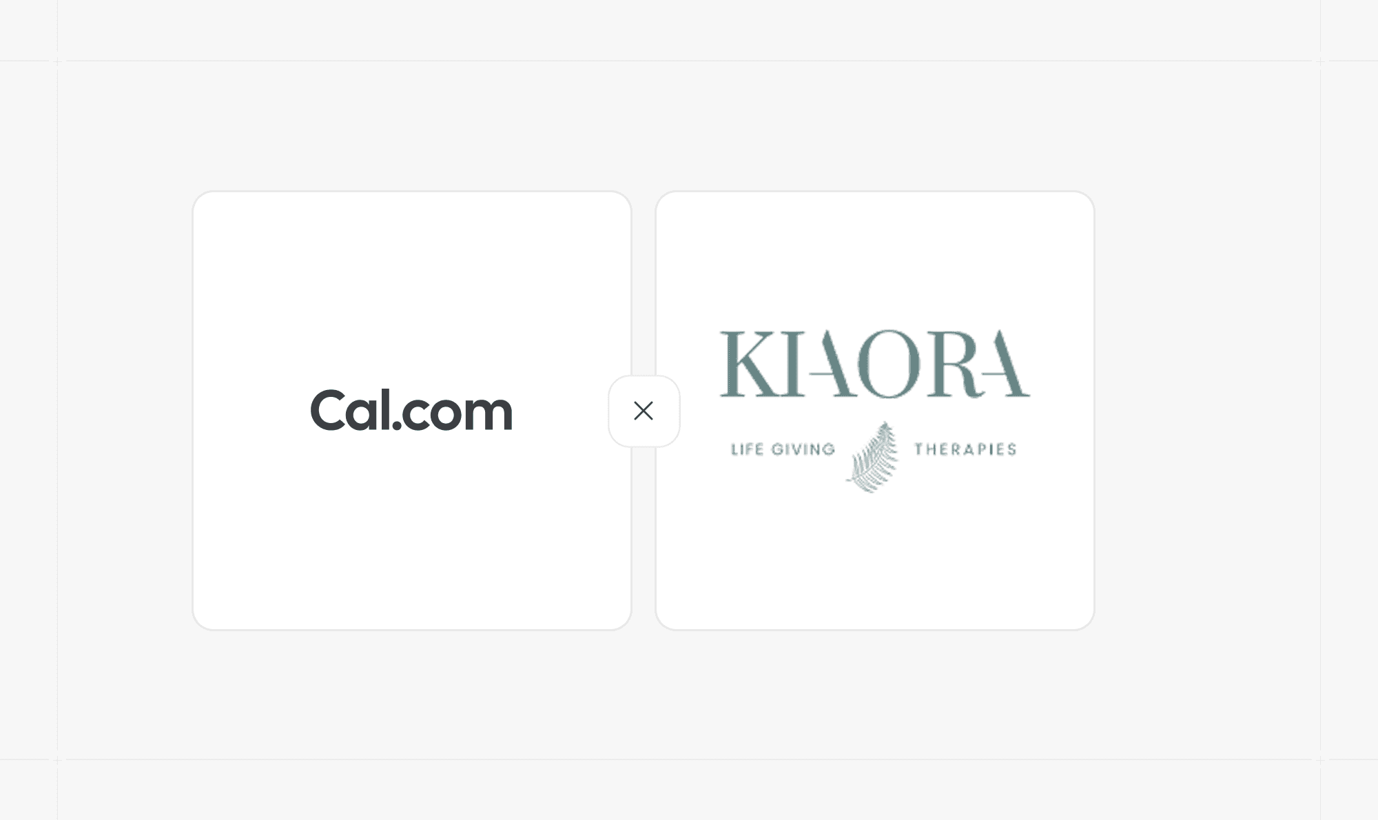 Cal.com and Kiaora Life Giving Therapies logos side by side