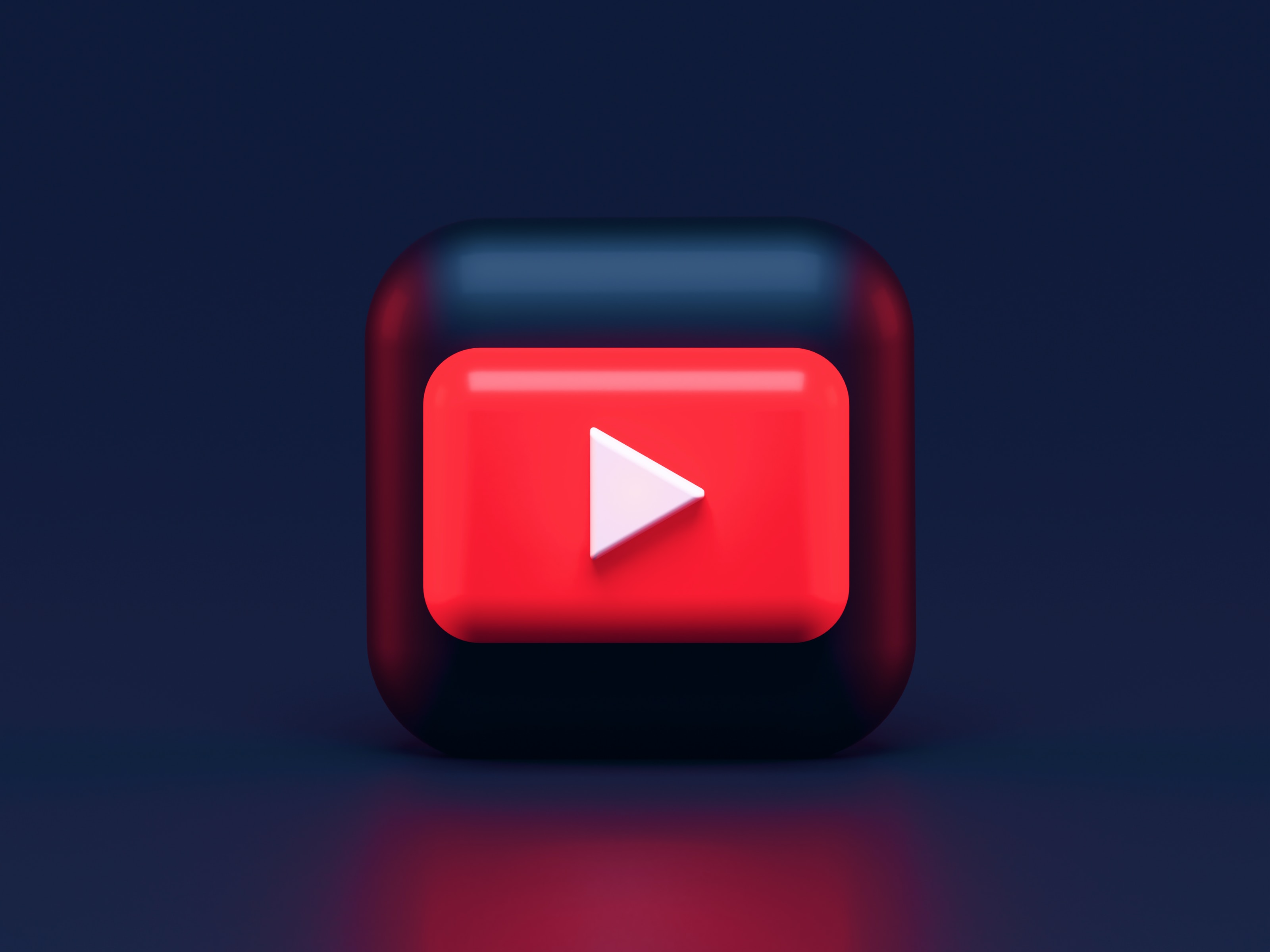 3D YouTube play button icon