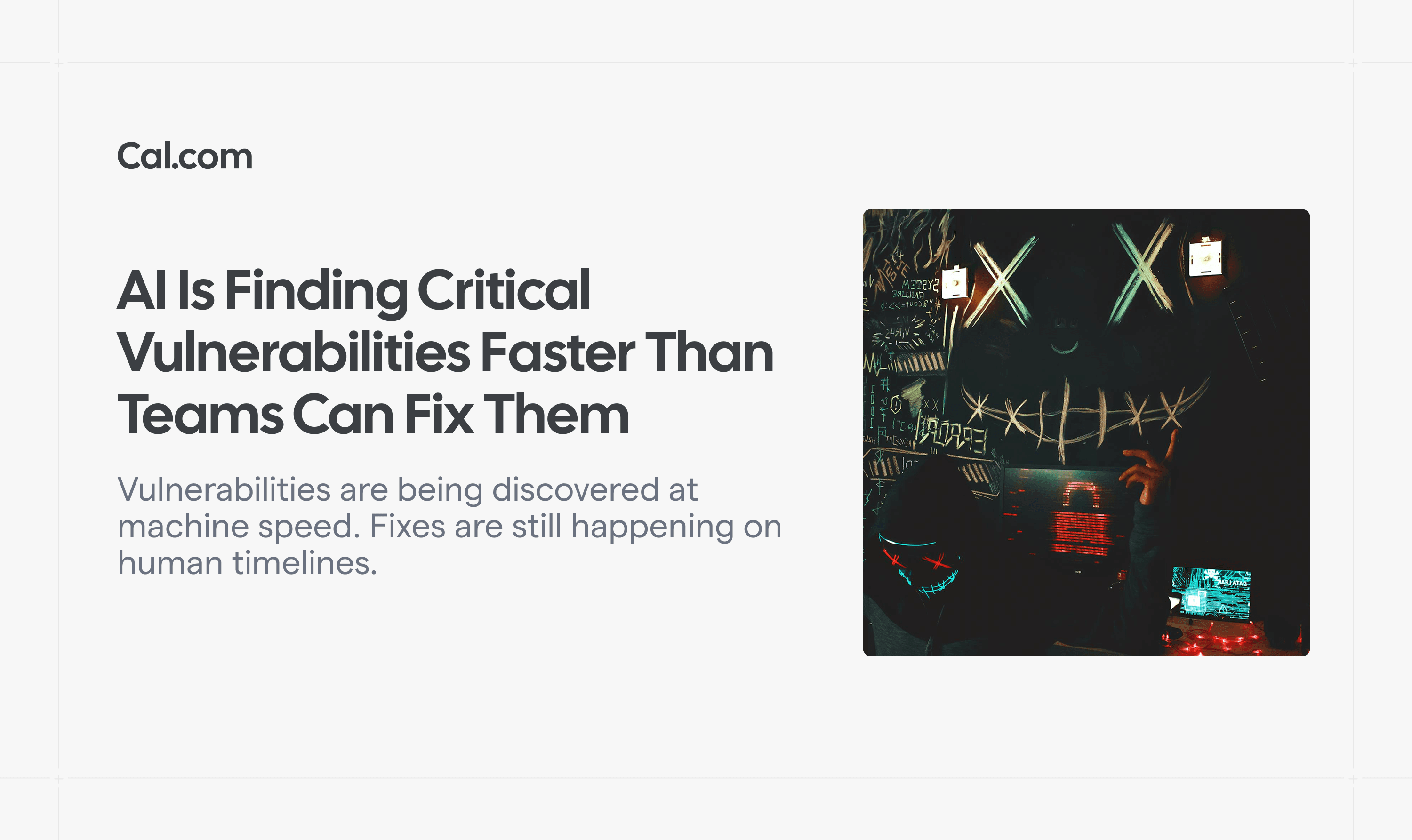 Cal.com blog header on AI finding security vulnerabilities