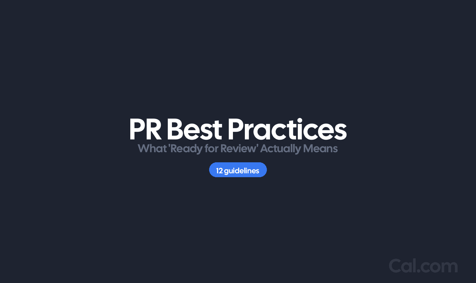 PR best practices title card with guidelines badge