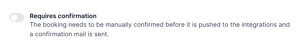 Cal.com requires confirmation toggle screenshot